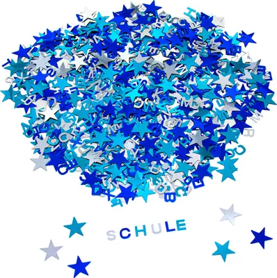 Produktbild von Oblique Unique ABC Alphabet Buchstaben Konfetti Streudeko Tisch Deko für Schuleinführung Geburtstag Feier Party - blau silber türkis