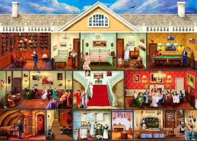 Image de Puzzle en bois Manoir victorien, ville en bois, 750 pièces