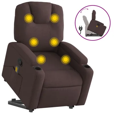 Produktbild von Massagesessel mit Aufstehhilfe Dunkelbraun Stoff