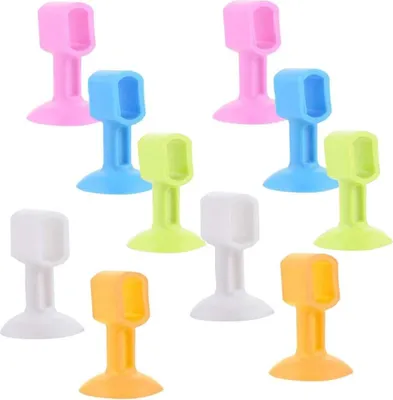 Produktbild von 10 Stück Antikollisions-Türstopper aus Silikon, Wand-Türgriffschutz, Antikollisions-Türstopper aus Silikon, stanzfrei, stummes Geräusch zum Schutz von Wand und Tür (5 Farben)