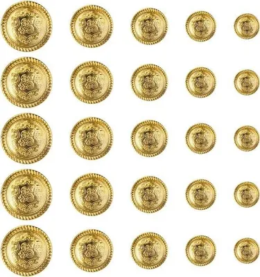 Zdjęcie produktu dla Złote guziki ozdobne, 50 sztuk, styl vintage, do marynarki
