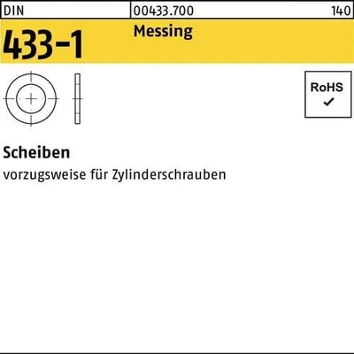Produktbild von Reyher  Scheiben DIN 433 -1 Messing 6,4 Ms (1000 Stück)