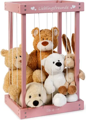Produktbild von ELLA & PIET® Plüschtier-Box aus Holz zur Aufbewahrung von Kuscheltieren (Altrosa)