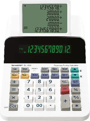 Produktbild von Sharp EL-1501 Taschenrechner Desktop Druckrechner Mehrfarbig, Weiß