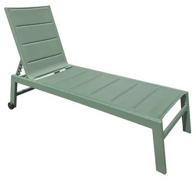 Produktbild von Sonnenliege BARBADOS aus salbeigrünem Textilene - Aluminium salbeigrün
