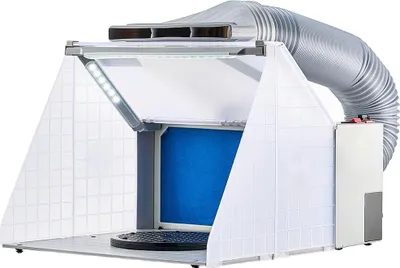 Immagine prodotto di Cabina di verniciatura ad aerografo, doppia ventola, luci LED, tubo di scarico, 42 cm