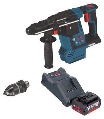 Produktbild von Bosch GBH 18V-26 F Professional Akku Bohrhammer 18 V 2,6 J SDS Plus + 1x Akku 4,0 Ah + Ladegerät
