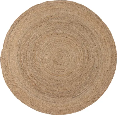 Produktbild von WOOOD Ross Teppich Rund in Naturel-Ton Ø 150 cm - Natürlicher Teppich Niedrigflor 100% Jute