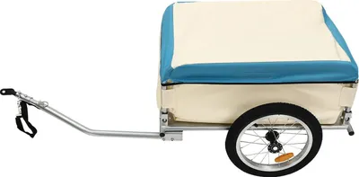 Produktbild von Fahrrad Gepäckanhänger - Transportanhänger - Traglast 50 kg - Heckmontiert - Metallrahmen - Für Touren & Camping - Beige