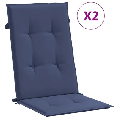 Immagine prodotto di vidaXL Cuscini per schienale alto 2 pezzi. Tessuto blu navy
