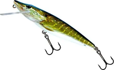Produktbild von Salmo Pike Wobbler Hecht, Salmo Farben:Real Pike, Länge/Gewicht/Laufverhalten/Tauchtiefe:11cm / 15g / schwimmend / 0.5-1.0m