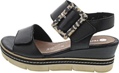 Produktbild von Remonte Damen Sandale Leder mit Klettverschluss Keilabsatz D2L53, Größe:41 EU, Farbe:Schwarz