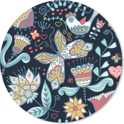 Produktbild von MuchoWow® Mauspad Mousepad Schmetterling - Vogel - Blume - Muster 40x40 cm - Mousepads - Maus Mat - Pad - Mausunterlage - Schreibtisch Accessoires