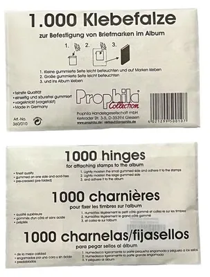 Produktbild von Prophila Collection Klebefalze 1000 Stück zur Befestigung von Briefmarken im Album