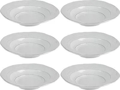 Produktbild von 6er Set Suppenteller, Pastateller GALESTRO D. 23cm weiß Keramik VIRGINIA CASA