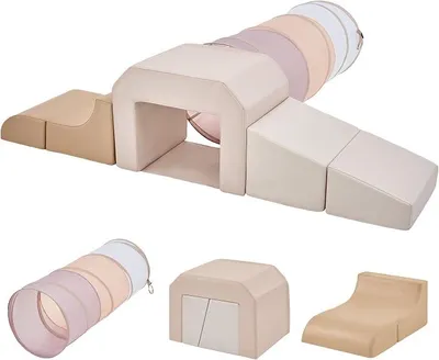 Imagen del producto de Bloques de escalada de espuma para interiores con túnel de juego para niños