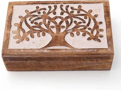 Produktbild von Famanu Aufbewahrungsbox aus handgefertigtem Mangoholz - Antik Weiß