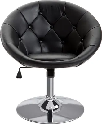 Produktbild von HOMCOM Arbeitshocker Drehhocker Drehstuhl Bürostuhl verchromt höhenverstellbar, PU+Stahl, Schwarz/Weiß, 68x59x80-92cm (Schwarz)