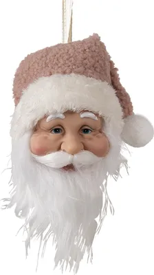 Produktbild von Clayre & Eef Weihnachtsanhänger Weihnachtsmann 10x9x28 cm Weiß Kunststoff
