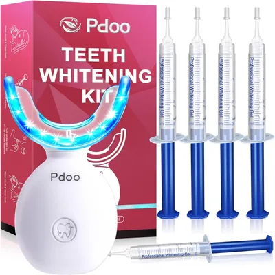 Productafbeelding van Draadloze LED-tandbleekset met 5 x 3 ml tandbleekgel – Oplaadbare tandbleekset voor het witter maken van tanden – Sneller dan traditionele bleekmethoden