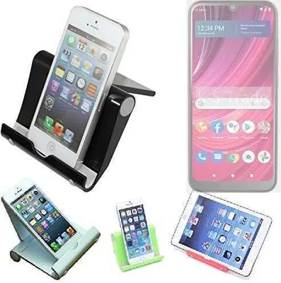 Produktbild von K-S-Trade Handy-Ständer kompatibel mit BLU View 4 faltbarer Tischständer Smartphone Tablet Halterung Reise