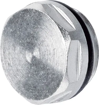 Image de bouchon de radiateur 1/2", laiton nickelé