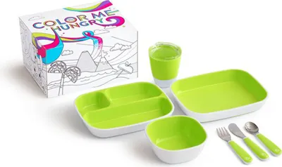Produktbild von Munchkin 7-tlg. Kinder-Geschirrset Color Me Hungry Grün