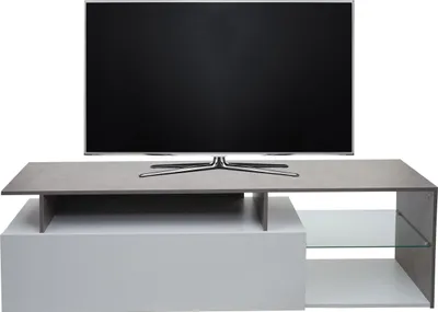 Produktbild von TV-Rack HWC-L35, Lowboard Fernsehtisch Sideboard TV-Schrank Kommode, Holz 47x170x40cm Staufach, Beton-Optik weiß