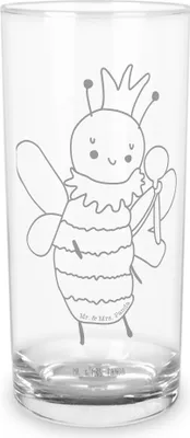 Produktbild von Mr. & Mrs. Panda Longdrinkglas Biene König 200 ml - Transparent - Geschenk, Tumbler, Glas, Trinkglas, Wasserglas
