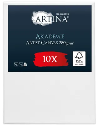 Produktbild von Artina Keilrahmen Leinwand Akademie, 50x70cm, 10er Set