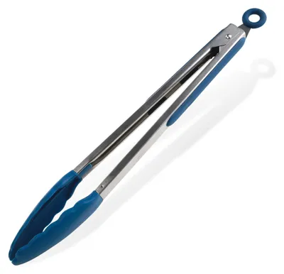 Produktbild von Edelstahl-Zange mit Funktionsteil aus Silikon, zum Greifen, Anrichten, Wenden & Servieren von Gemüse, Fleisch & Fisch
