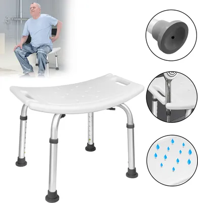 Produktbild von TWOLIIN Stolička do sprchy Výškovo nastaviteľná stolička do vane 38 - 53 cm 136 kg - stolička do sprchy Sedadlo do sprchy pre seniorov, deti, osoby so zdravotným postihnutím (Výškovo nastaviteľná stolička do sprchy - 2)