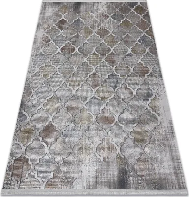 Obrázok produktu pre Moderný koberec LUCE 75 vzor Marocký ďatelina vintage - Štrukturálny sivá / horčica šedá 192x290 cm