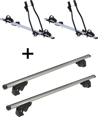 Produktbild von 2x Fahrradträger SAGITTAR + Dachträger/Relingträger VDP LION1 kompatibel mit für Mazda Premacy (5 Türer) 05-08