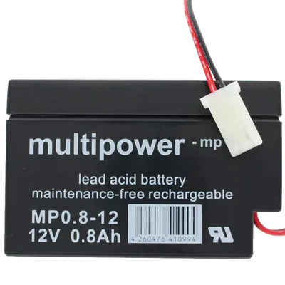 Zdjęcie produktu dla Multipower MP0.8-12AMP 12 V 800 mAh z gniazdem wtykowym AMP