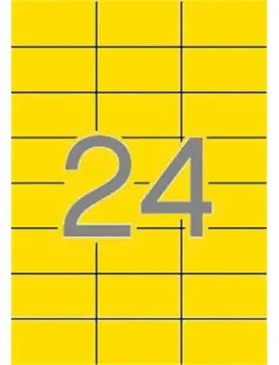 Etikety, 70x37 mm, farebné, APLI, žlté, 480 etikiet/bal