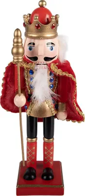 Produktbild von Clayre & Eef Weihnachtsdekorationsfigur Nussknacker 7x6x25 cm Rot Holz