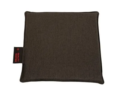 A dark gray square heating pad is shown against a white background.