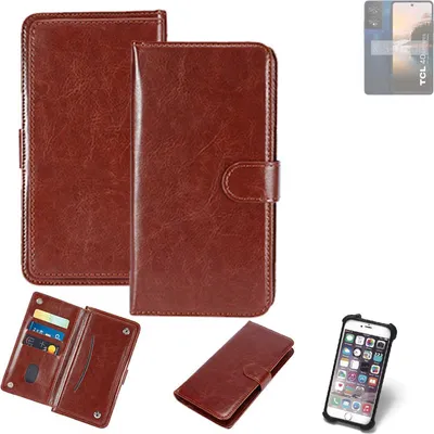 Produktbild von K-S-Trade 360° Hülle kompatibel mit TCL 40 NXTPAPER braun Kunstleder Case BookCase WalletCase Kunstlederederhülle Handyhülle, Rundumschutz Bumper