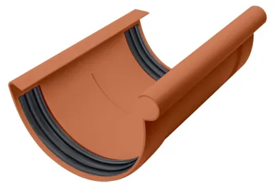 Produktbild von INEFA Rinnenverbinder halbrund, PVC NW125 / 125mm Braun Dachrinnenverbinder, einfache Steckmontage,  Germany