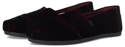 Obrázek produktu pro Toms Dámské espadrilky. Espadrilky, tmavě burgundská barva, saténová povrchová úprava