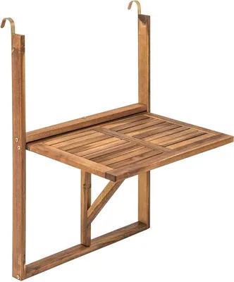 Produktbild von Balkontisch Hängetisch Balkonhängetisch Klappbar Klapptisch Balkon Tisch Holz