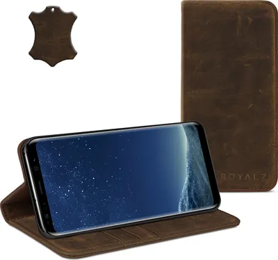 Produktbild von ROYALZ Ledertasche für Samsung Galaxy S8 Plus Lederhülle (für Galaxy S8+ SM-G955F / G955 und Galaxy S8 Plus Duos) Tasche Cover Case Schutzhülle - Magnetverschluss