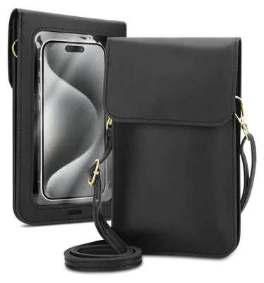 Produktbild von Handytasche zum Umhängen für Apple iPhone 7 / 7S / 8 kleine Handtasche mit Handyfach und Sichtfenster, Handy Hülle Umhängetasche Damen