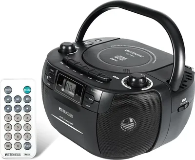 Produktbild von Retekess TR621 Tragbares CD Radio,Kassettenspieler CD,Stereo mit AM FM-Radio,Kassettenrekorder,Unterstützung von USB/TF/Kopfhörer, mit Fernbedienung