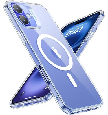 Image de Coque de protection pour iPhone 16, compatible MagSafe, antichoc, conforme à la norme militaire, transparente