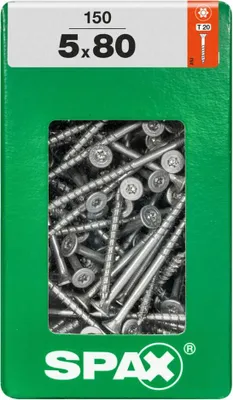 Produktbild von Spax Universalschrauben 5.0 x 80 mm TX 20 - 150 Stk.