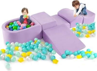 Produktbild von 5-teiliges Kletterset aus Schaumstoff mit Bällebad für Kinder