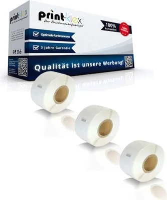 Produktbild von 3x Kompatible Etiketten-Rollen für Dymo 11353 Labelwriter 450 Labelwriter 450Duo Labelwriter 450Series Labelwriter 450Turbo 11353 S0722530 24mm x  12mm 1000 Etiketten Büro Line Serie
