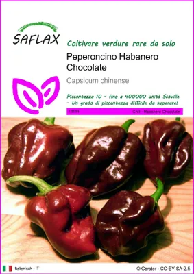Immagine prodotto di SAFLAX  - Peperoncino Habanero Chocolate - 10 semi - Capsicum
